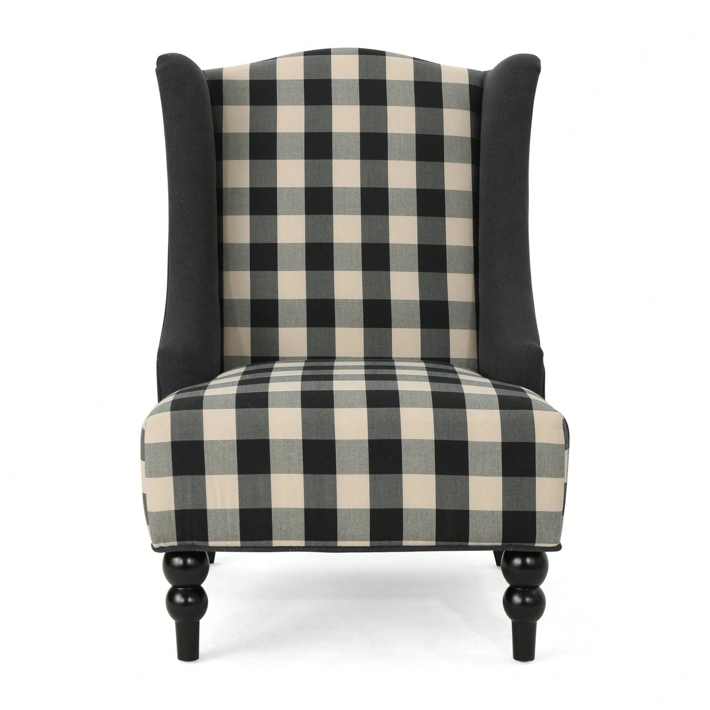 High-Back Fabric Club Chair With Stylish Print Design For Modern Living Spaces