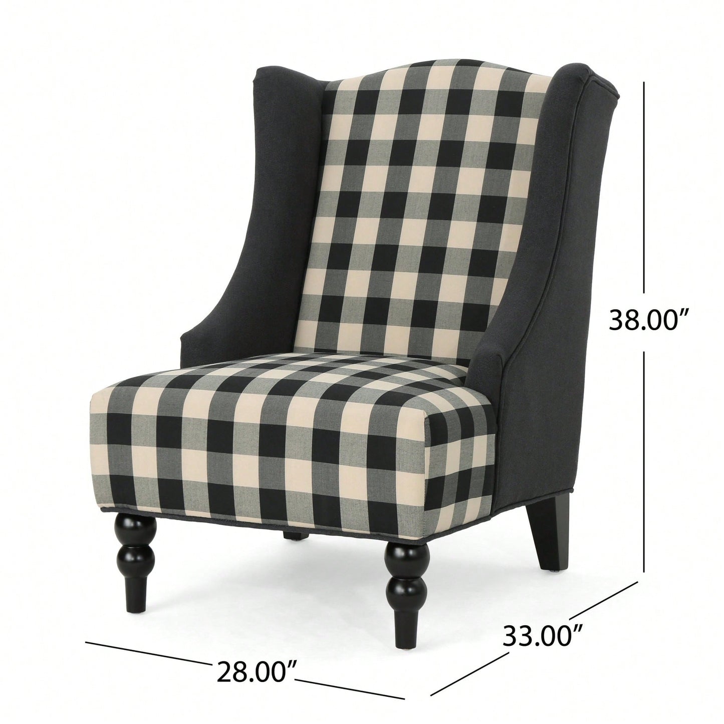 High-Back Fabric Club Chair With Stylish Print Design For Modern Living Spaces