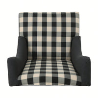 High-Back Fabric Club Chair With Stylish Print Design For Modern Living Spaces