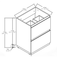 24 Inch Freestanding Bathroom Vanity With Double Drawers In Brown Engineering Wood - Vanity Only, No Top