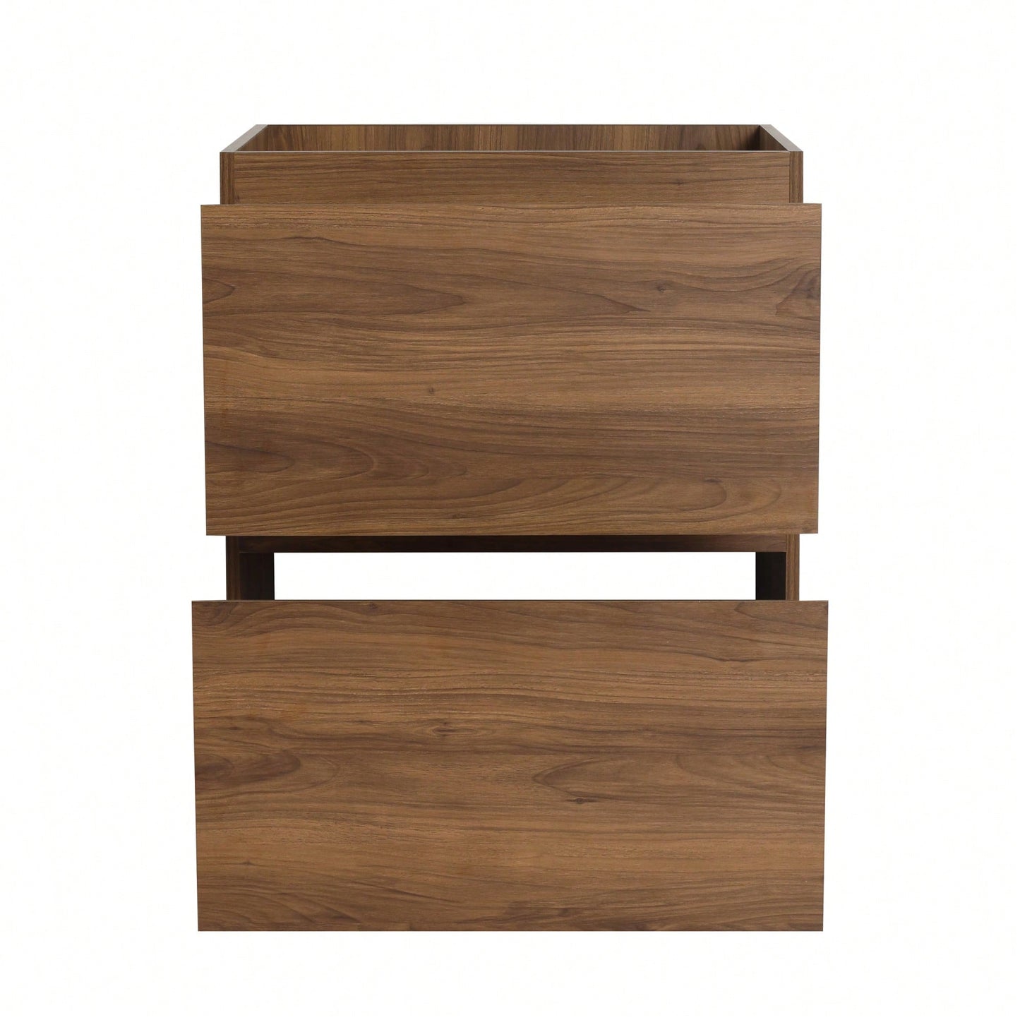 24 Inch Freestanding Bathroom Vanity With Double Drawers In Brown Engineering Wood - Vanity Only, No Top