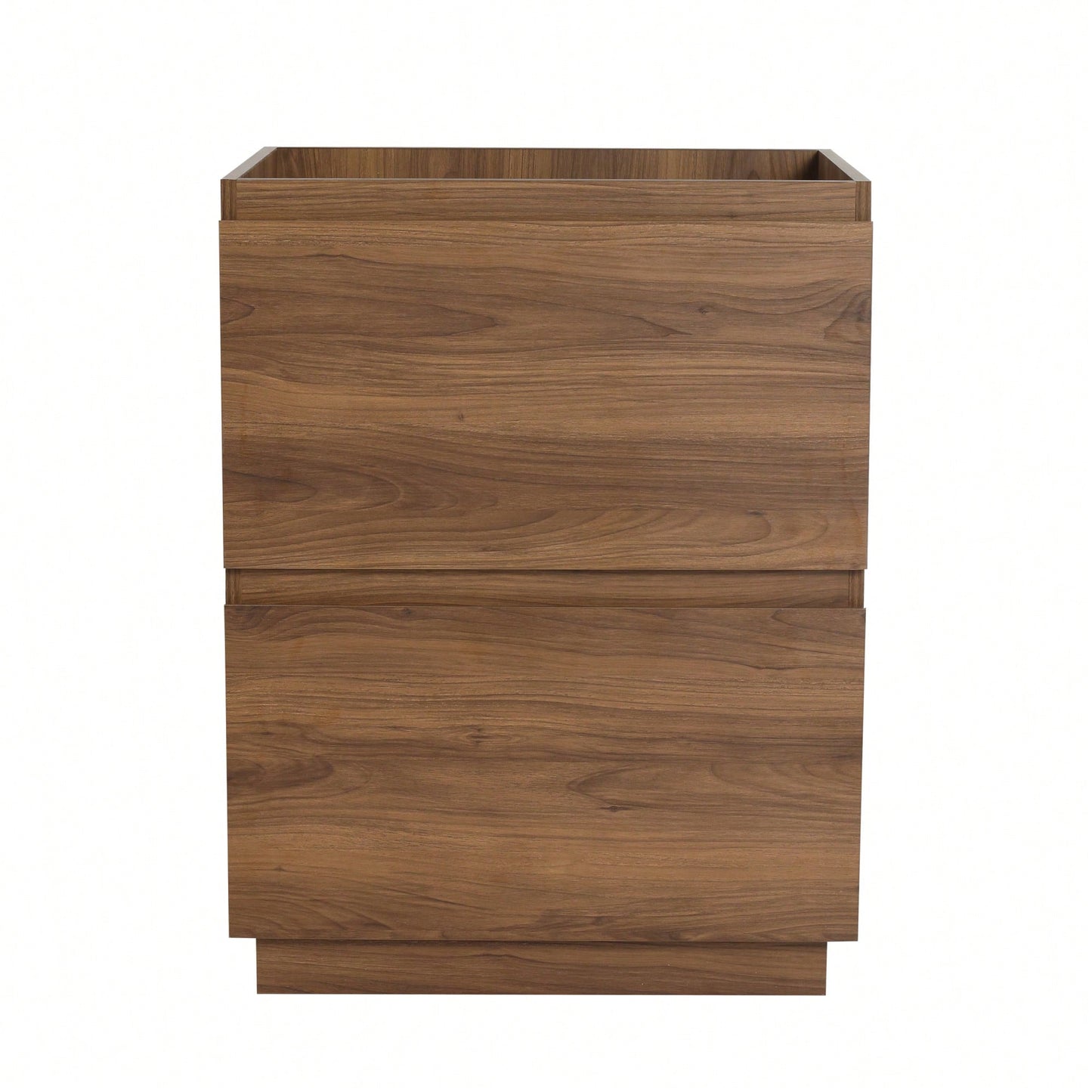 24 Inch Freestanding Bathroom Vanity With Double Drawers In Brown Engineering Wood - Vanity Only, No Top