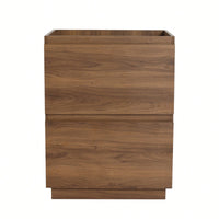 24 Inch Freestanding Bathroom Vanity With Double Drawers In Brown Engineering Wood - Vanity Only, No Top