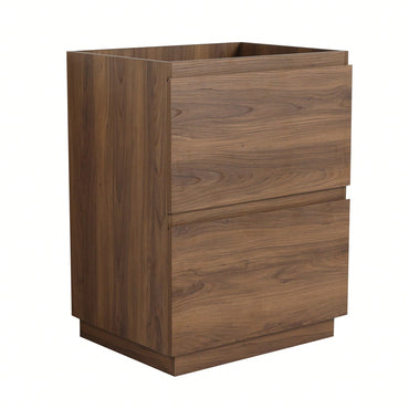 24 Inch Freestanding Bathroom Vanity With Double Drawers In Brown Engineering Wood - Vanity Only, No Top