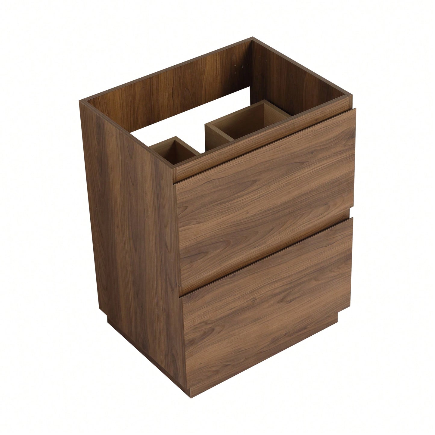 24 Inch Freestanding Bathroom Vanity With Double Drawers In Brown Engineering Wood - Vanity Only, No Top