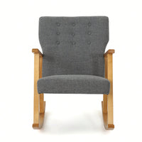 Cozy Gray Fabric Rocking Chair For Relaxation And Comfort