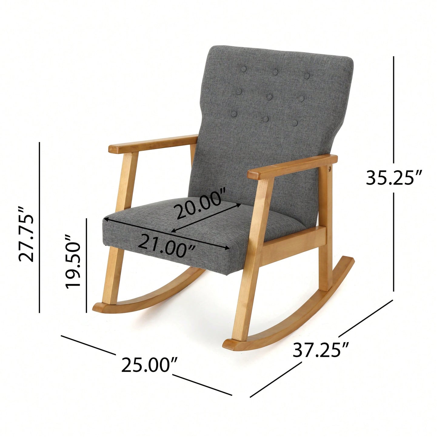 Cozy Gray Fabric Rocking Chair For Relaxation And Comfort