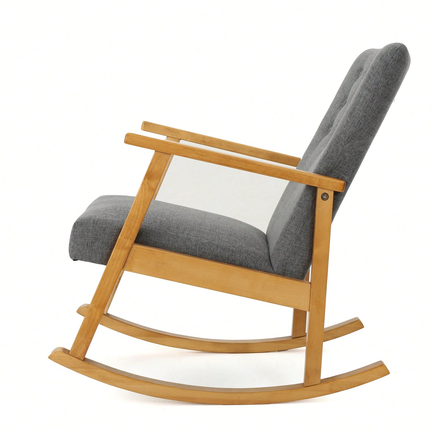 Cozy Gray Fabric Rocking Chair For Relaxation And Comfort