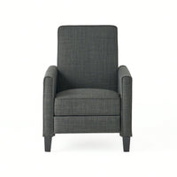 Elegant Dark Grey Linen Push Back Chair For Stylish Home Decor