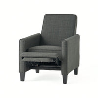 Elegant Dark Grey Linen Push Back Chair For Stylish Home Decor