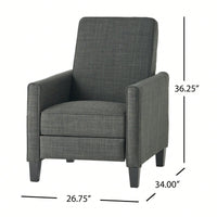 Elegant Dark Grey Linen Push Back Chair For Stylish Home Decor