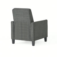 Elegant Dark Grey Linen Push Back Chair For Stylish Home Decor