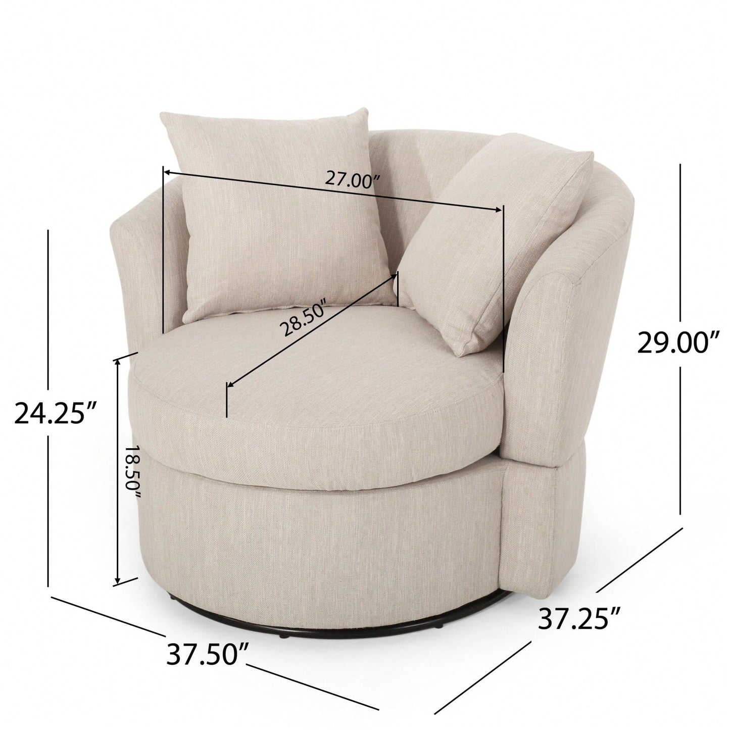 Luxurious Modern Swivel Club Chair For Stylish Living Room Seating