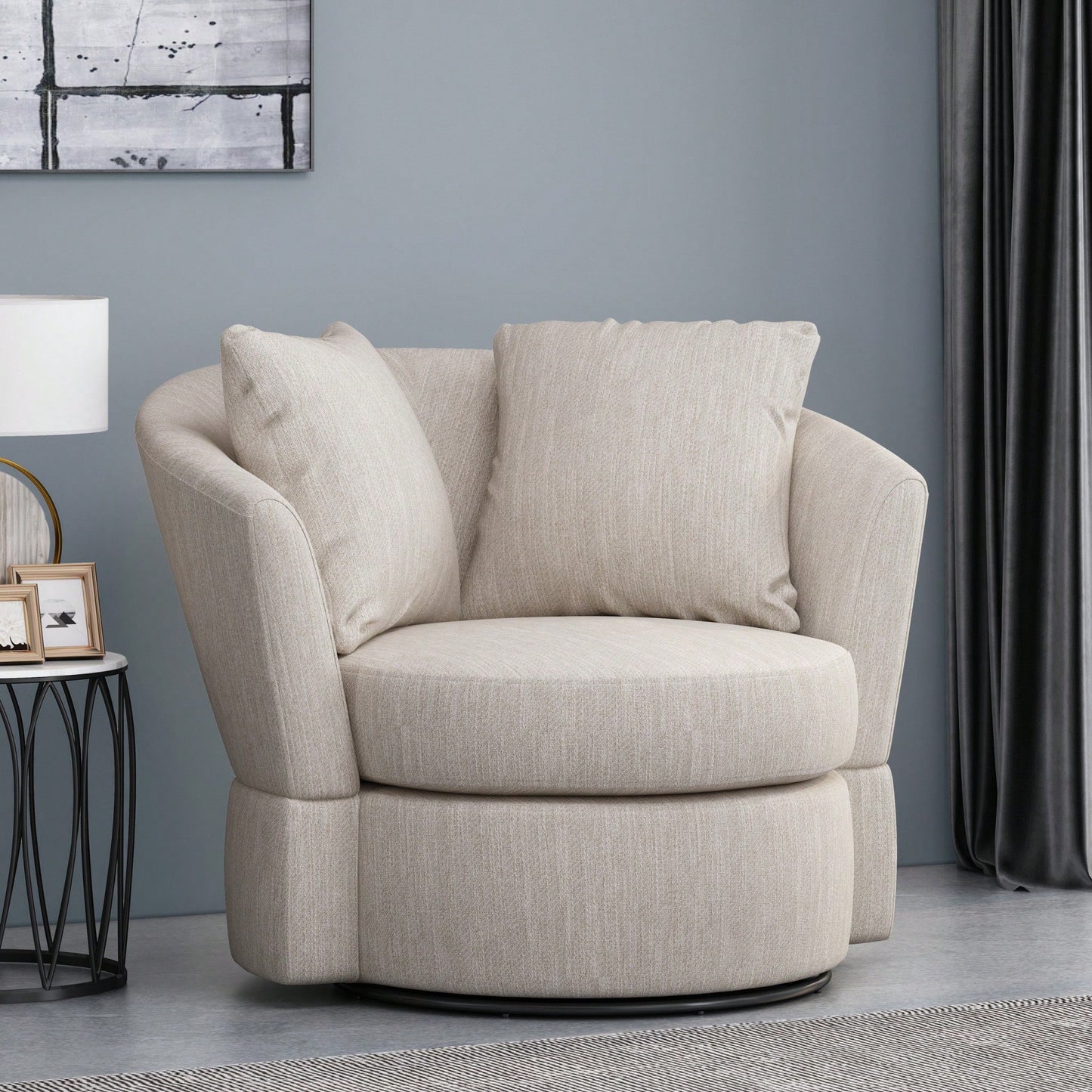 Luxurious Modern Swivel Club Chair For Stylish Living Room Seating