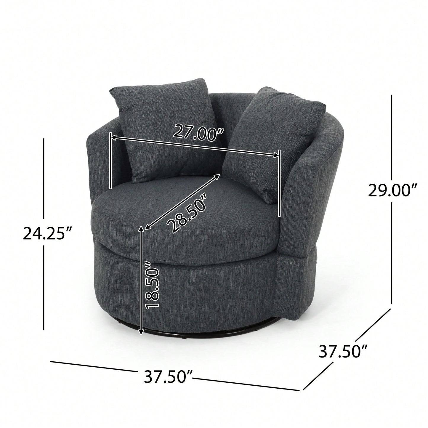 Luxurious Modern Swivel Club Chair For Stylish Living Room Seating