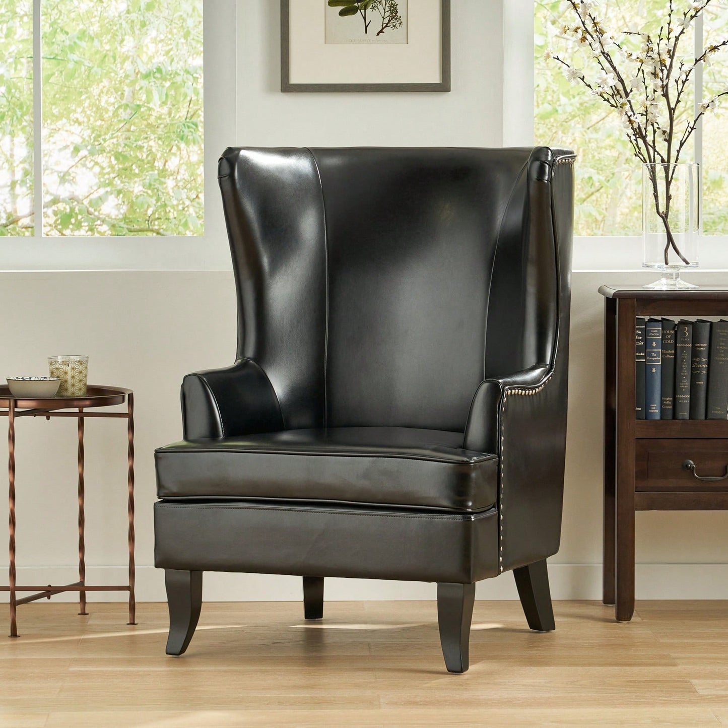 Elegant High-Back Wing Chair For Timeless Home Decor And Comfort