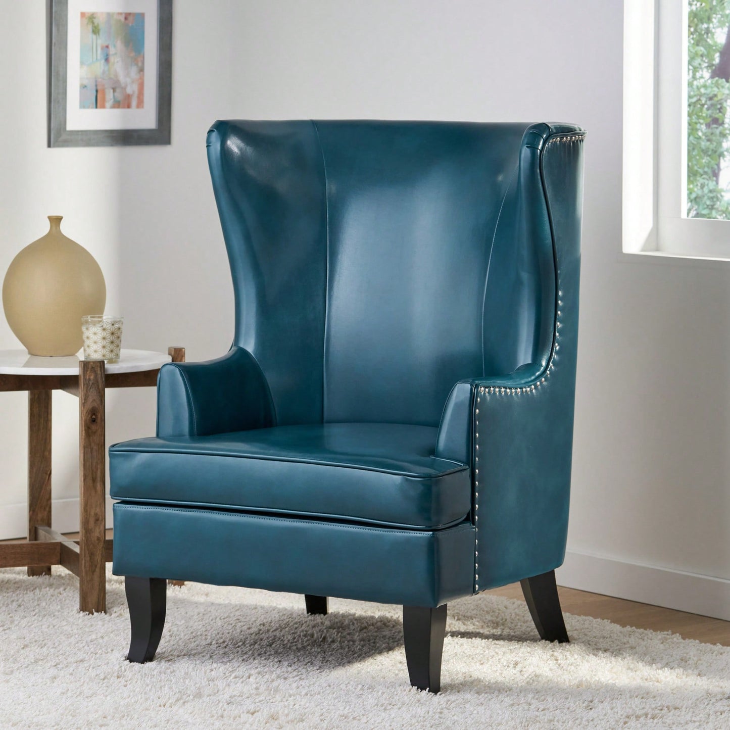 Elegant High-Back Wing Chair For Timeless Home Decor And Comfort