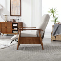 Modern Wood Frame Accent Lounge Chair For Living Room Comfort