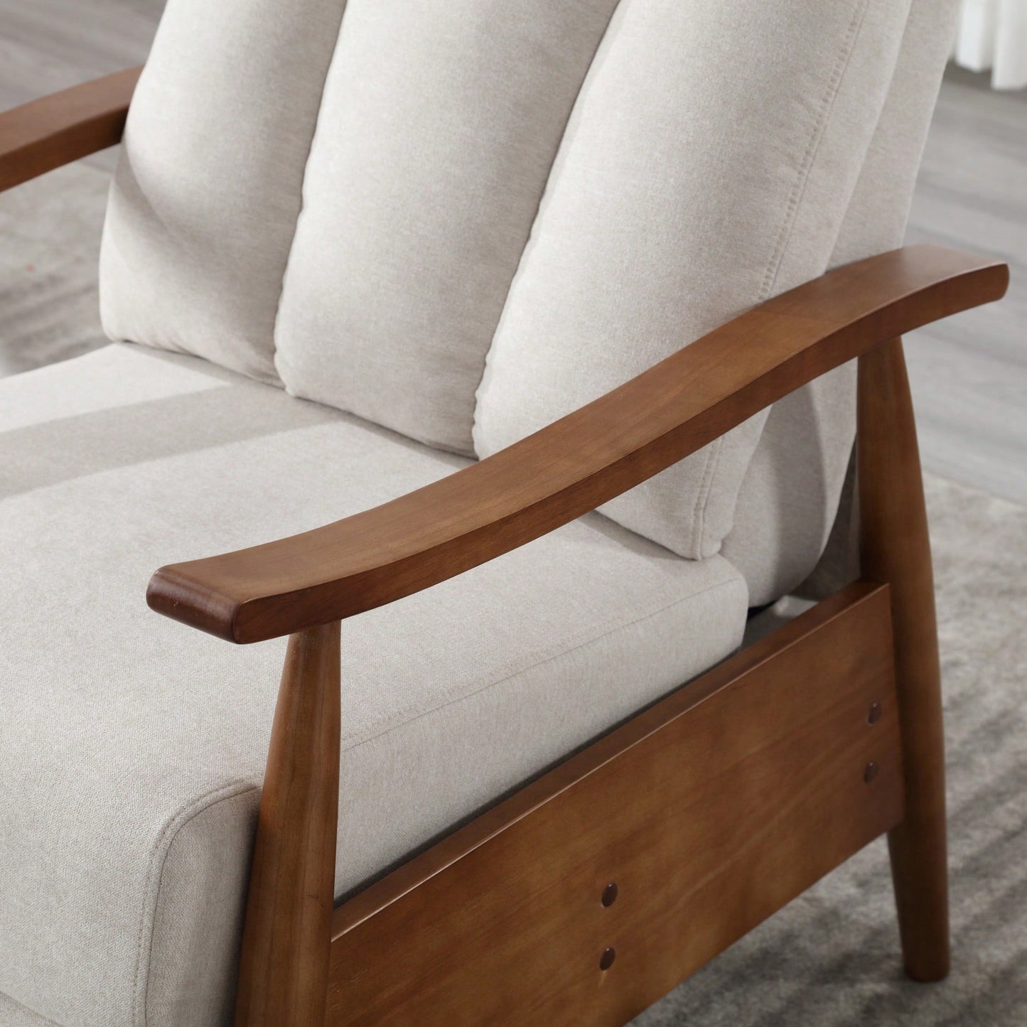 Modern Wood Frame Accent Lounge Chair For Living Room Comfort