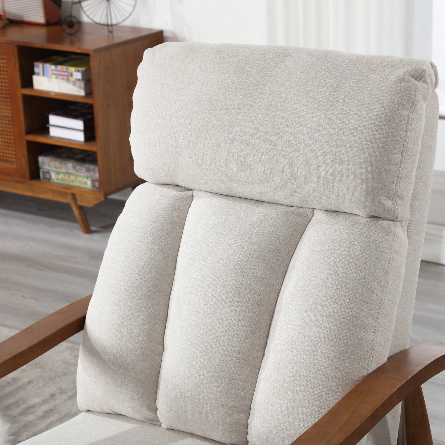 Modern Wood Frame Accent Lounge Chair For Living Room Comfort