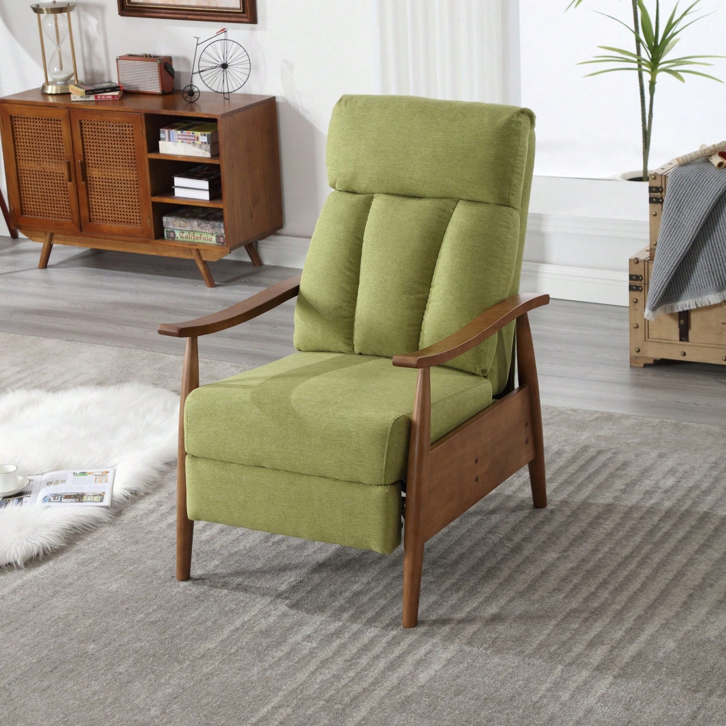 Modern Wood Frame Accent Lounge Chair For Living Room Comfort