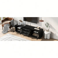 Modern Minimalist TV Stand For 75 Inch TVs Entertainment Center Media Console With Adjustable Shelves For Living Room