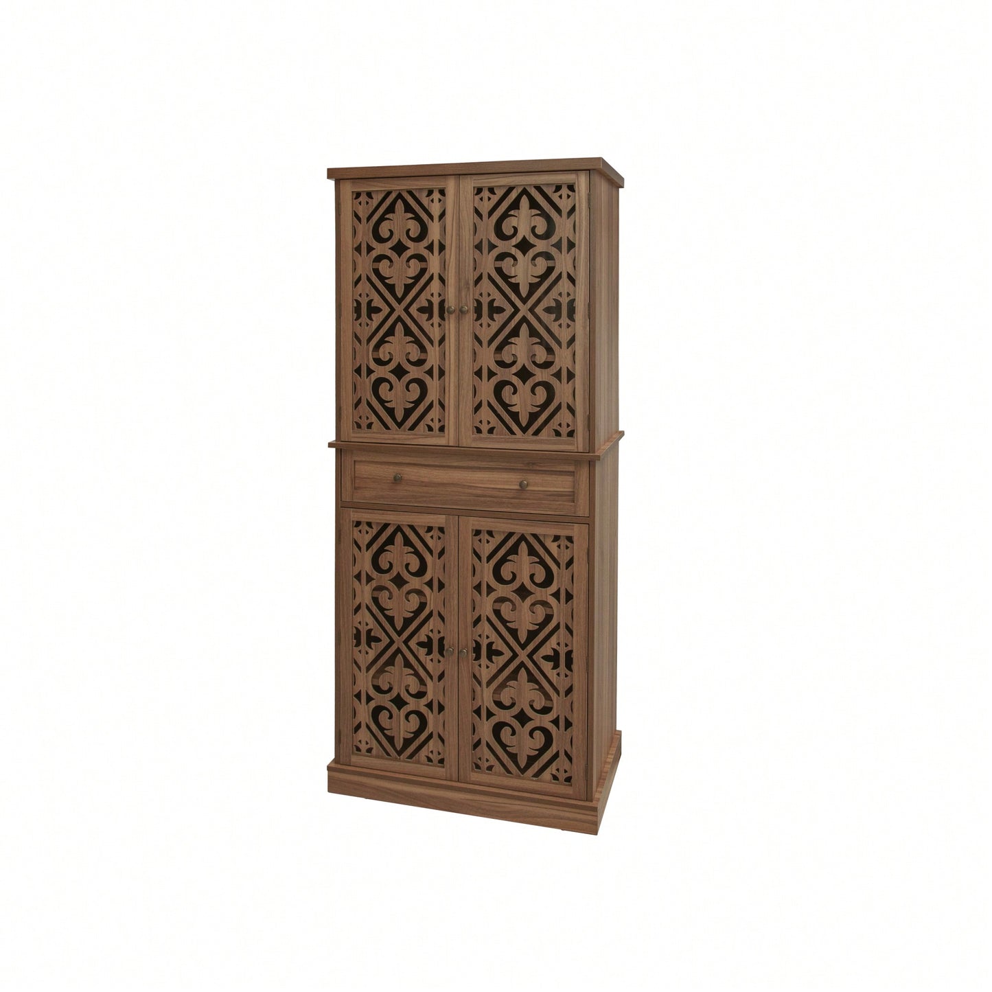 Versatile 4 Door Storage Cabinet With 1 Drawer And 4 Adjustable Shelves For Organized Home Or Office Use