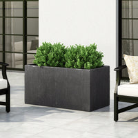 Large 35 Inch Outdoor Square MGO Planter For Garden And Patio Decor