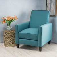 Elegant Teal Linen Push Back Chair For Stylish Home Decor