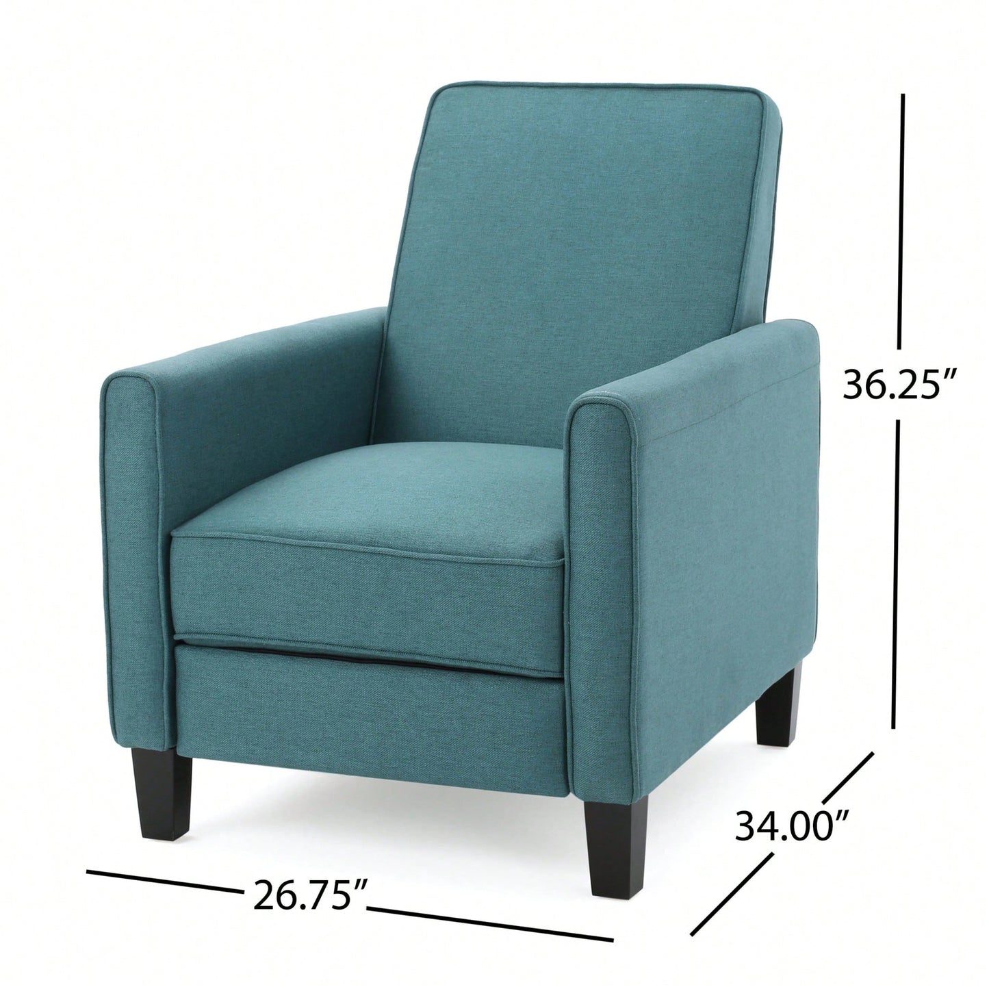 Elegant Teal Linen Push Back Chair For Stylish Home Decor