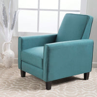 Elegant Teal Linen Push Back Chair For Stylish Home Decor