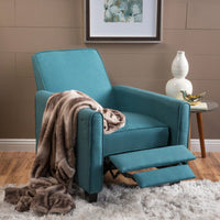 Elegant Teal Linen Push Back Chair For Stylish Home Decor