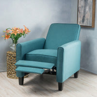 Elegant Teal Linen Push Back Chair For Stylish Home Decor