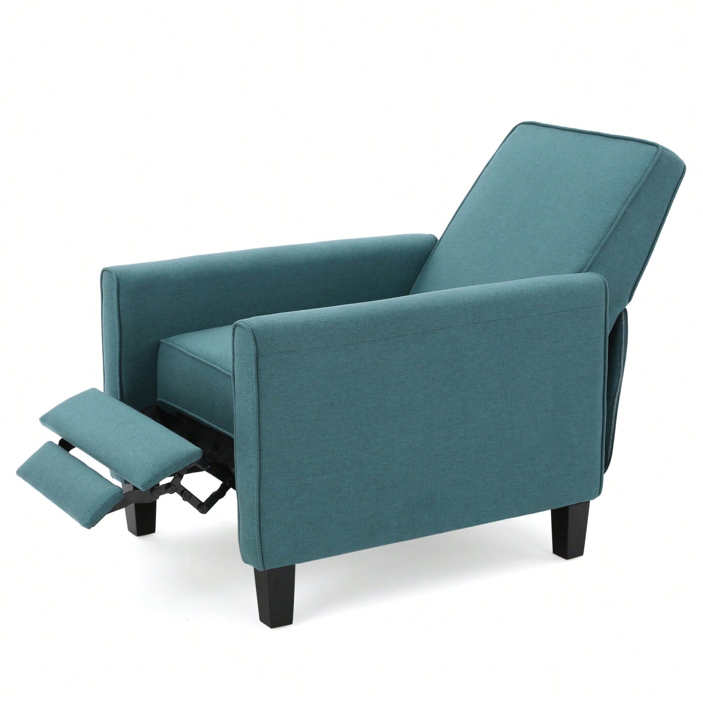 Elegant Teal Linen Push Back Chair For Stylish Home Decor