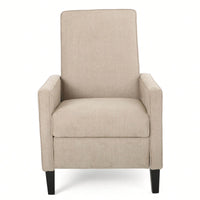 Minimalist Natural Linen Fabric Push Back Recliner Chair For Modern Living Room