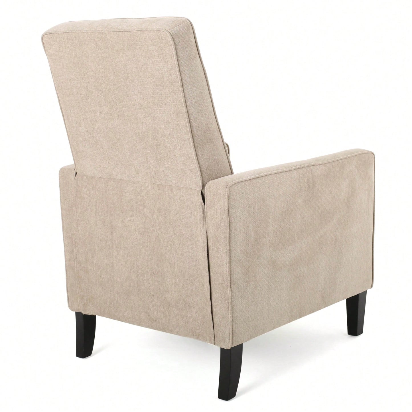 Minimalist Natural Linen Fabric Push Back Recliner Chair For Modern Living Room