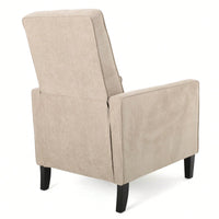 Minimalist Natural Linen Fabric Push Back Recliner Chair For Modern Living Room