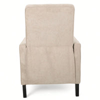 Minimalist Natural Linen Fabric Push Back Recliner Chair For Modern Living Room