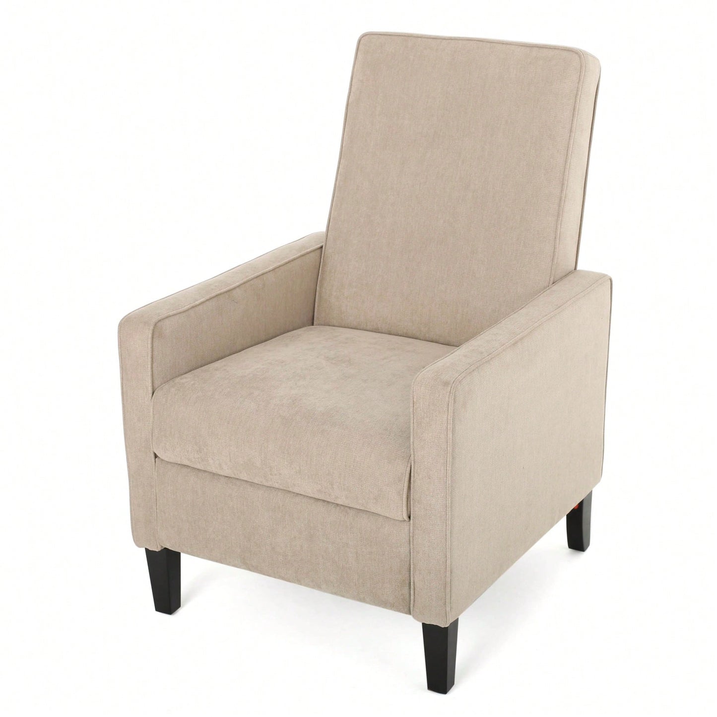 Minimalist Natural Linen Fabric Push Back Recliner Chair For Modern Living Room