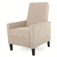 Minimalist Natural Linen Fabric Push Back Recliner Chair For Modern Living Room