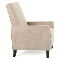 Minimalist Natural Linen Fabric Push Back Recliner Chair For Modern Living Room