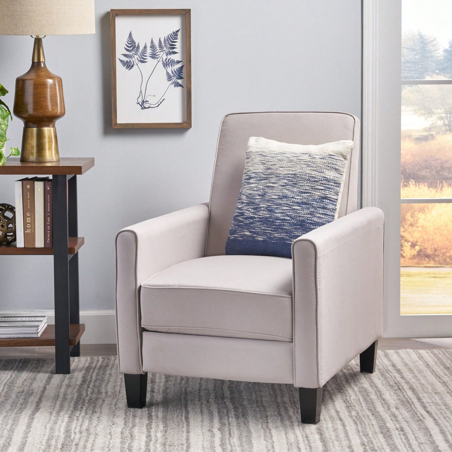 Elegant Grey Linen Push Back Chair For Stylish Home Décor And Comfort