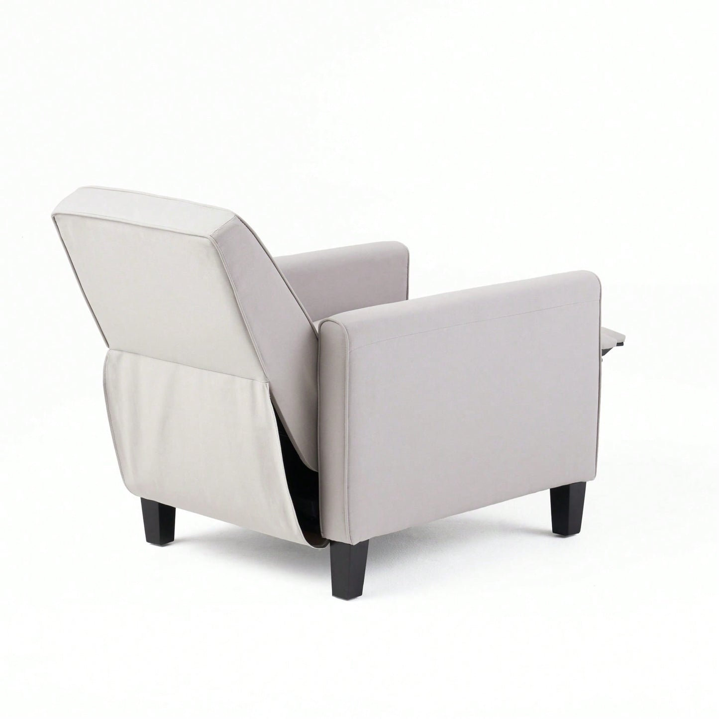 Elegant Grey Linen Push Back Chair For Stylish Home Décor And Comfort