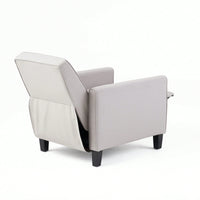 Elegant Grey Linen Push Back Chair For Stylish Home Décor And Comfort