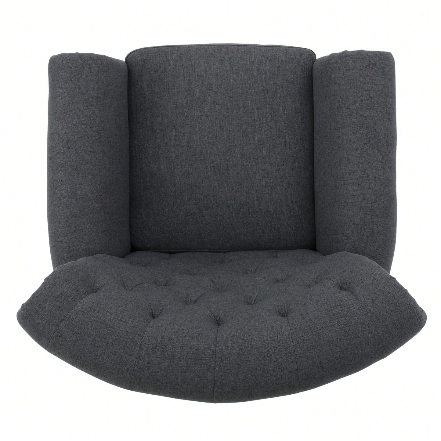 Modern Tufted Backrest Accent Chair With Wooden Legs For Living Room And Bedroom