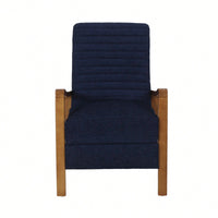 Elegant Fabric Manual Recliner With Wooden Accents For Ultimate Comfort