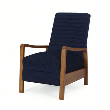 Elegant Fabric Manual Recliner With Wooden Accents For Ultimate Comfort