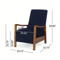 Elegant Fabric Manual Recliner With Wooden Accents For Ultimate Comfort