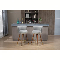 Set Of 2 Solid Wood Counter Height Bar Stools With 360 Degree Swivel For Kitchen And Dining