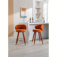 Set Of 2 Solid Wood Counter Height Bar Stools With 360 Degree Swivel For Kitchen And Dining